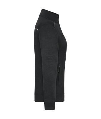 Damen Ladies' Knitted Workwear Fleece Jacket - SOLID - Black/black 10221