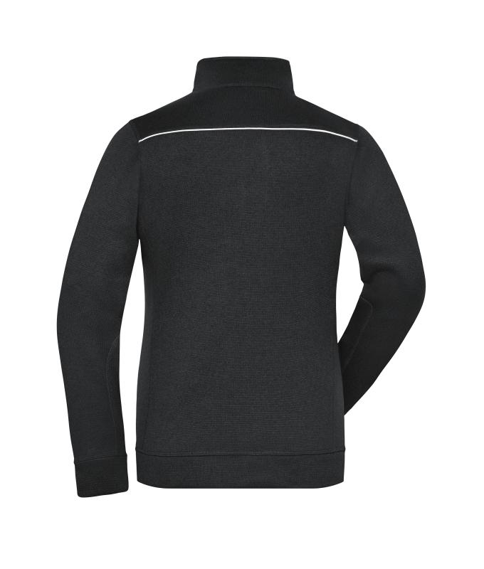 Damen Ladies' Knitted Workwear Fleece Jacket - SOLID - Black/black 10221