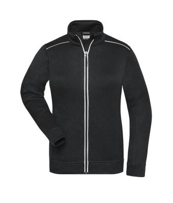 Damen Ladies' Knitted Workwear Fleece Jacket - SOLID - Black/black 10221