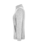 Damen Ladies' Knitted Workwear Fleece Jacket - SOLID - White-melange/carbon 10221