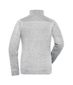 Damen Ladies' Knitted Workwear Fleece Jacket - SOLID - White-melange/carbon 10221