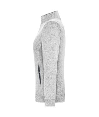 Ladies Ladies' Knitted Workwear Fleece Jacket - SOLID - White-melange/carbon 10221