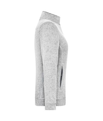 Ladies Ladies' Knitted Workwear Fleece Jacket - SOLID - White-melange/carbon 10221