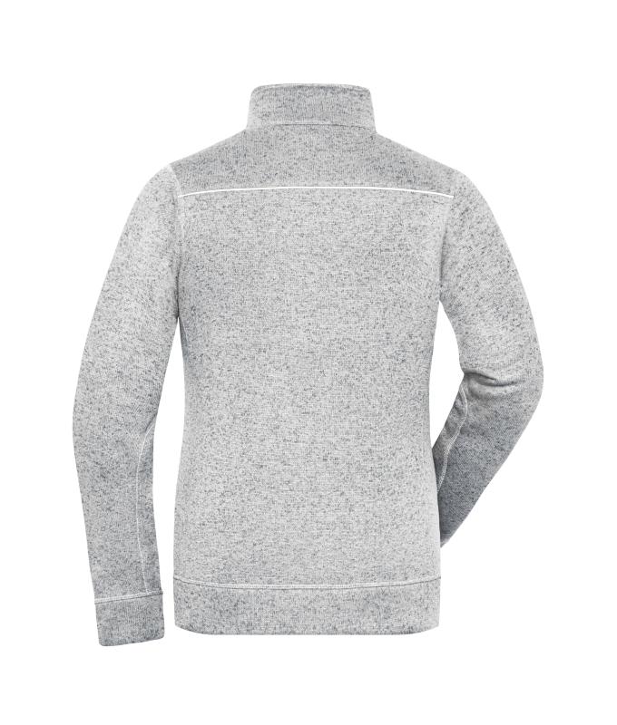 Ladies Ladies' Knitted Workwear Fleece Jacket - SOLID - White-melange/carbon 10221