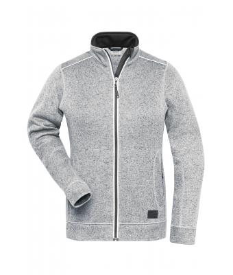 Ladies Ladies' Knitted Workwear Fleece Jacket - SOLID - White-melange/carbon 10221