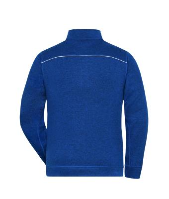 Herren Men's Knitted Workwear Fleece Jacket - SOLID - Dark-royal-melange/navy 10222