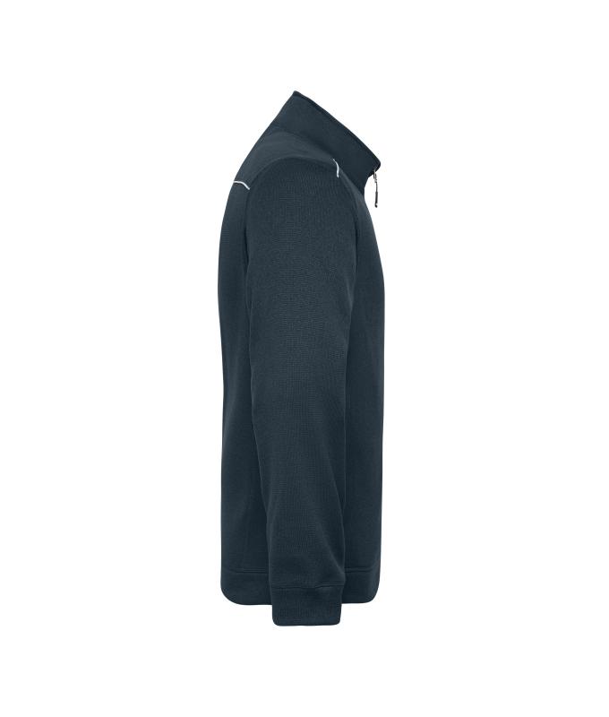 Men Men's Knitted Workwear Fleece Jacket - SOLID - Navy/navy 10222