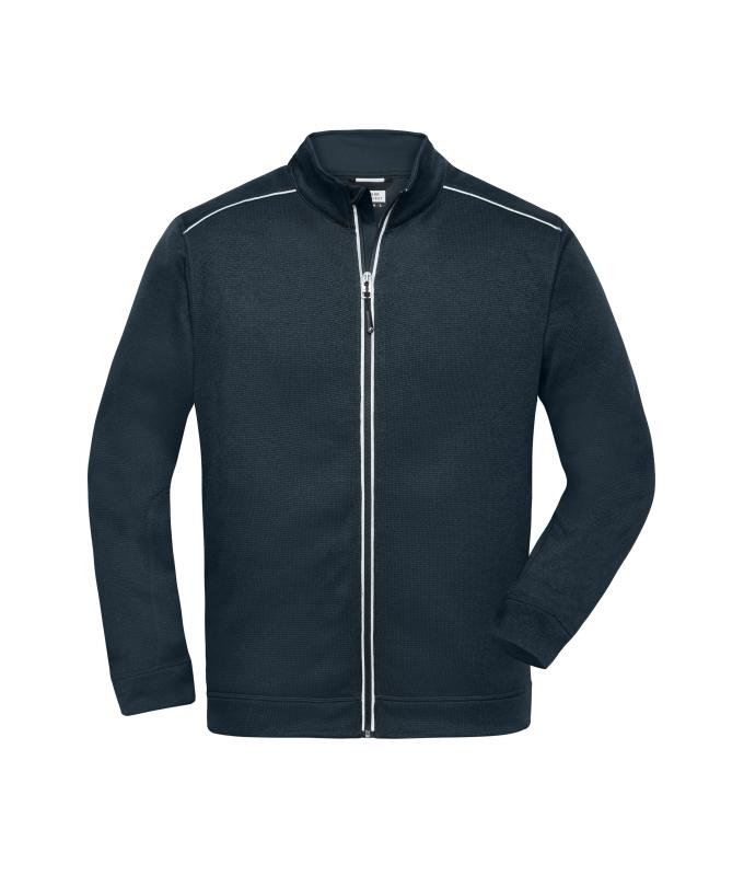 Men Men's Knitted Workwear Fleece Jacket - SOLID - Navy/navy 10222