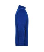 Men Men's Knitted Workwear Fleece Jacket - SOLID - Dark-royal-melange/navy 10222