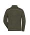 Men Men's Knitted Workwear Fleece Jacket - SOLID - Olive-melange/black 10222