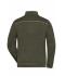 Herren Men's Knitted Workwear Fleece Jacket - SOLID - Olive-melange/black 10222