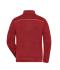 Men Men's Knitted Workwear Fleece Jacket - SOLID - Red-melange/black 10222