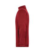 Herren Men's Knitted Workwear Fleece Jacket - SOLID - Red-melange/black 10222
