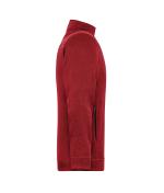 Herren Men's Knitted Workwear Fleece Jacket - SOLID - Red-melange/black 10222