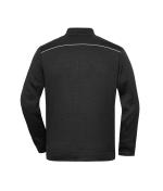 Herren Men's Knitted Workwear Fleece Jacket - SOLID - Black/black 10222