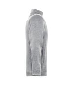 Herren Men's Knitted Workwear Fleece Jacket - SOLID - White-melange/carbon 10222