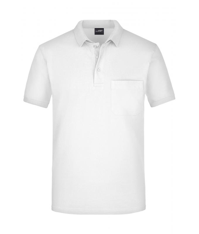 Herren Men's Polo Pocket White 7562