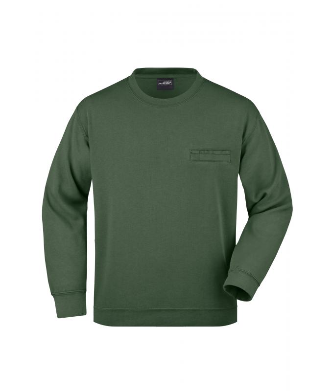 Men Men's Round Sweat Pocket Dark-green 7563