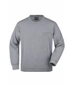 Men Men's Round Sweat Pocket Grey-heather 7563