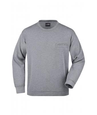 Men Men's Round Sweat Pocket Grey-heather 7563