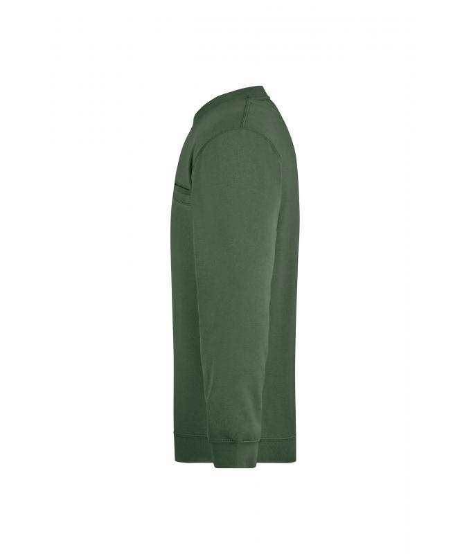 Herren Men's Round Sweat Pocket Dark-green 7563