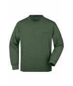 Herren Men's Round Sweat Pocket Dark-green 7563