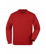 Men Men's Round Sweat Pocket Red 7563