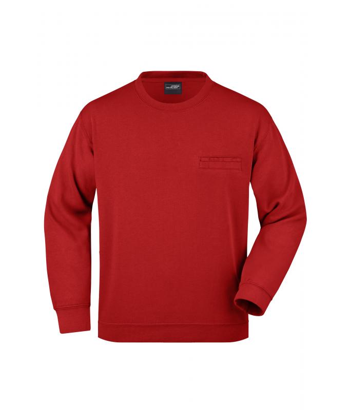 Herren Men's Round Sweat Pocket Red 7563