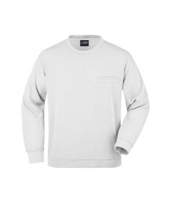 Men Men's Round Sweat Pocket White 7563