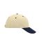 Unisex 6 Panel Sandwich Cap Beige/navy/beige 7590