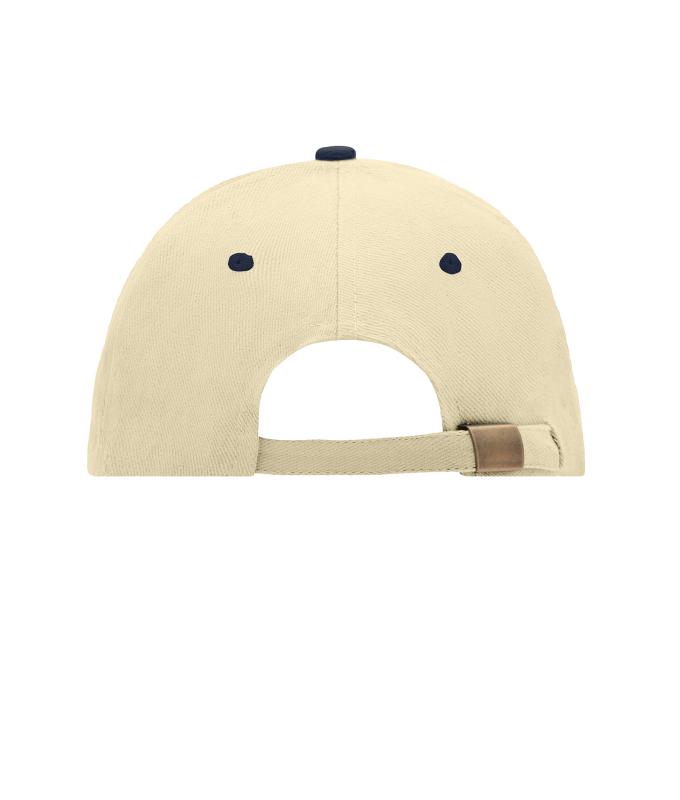 Unisex 6 Panel Sandwich Cap Beige/navy/beige 7590