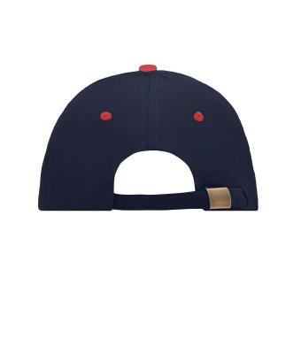 Unisex 6 Panel Sandwich Cap Navy/red/navy 7590