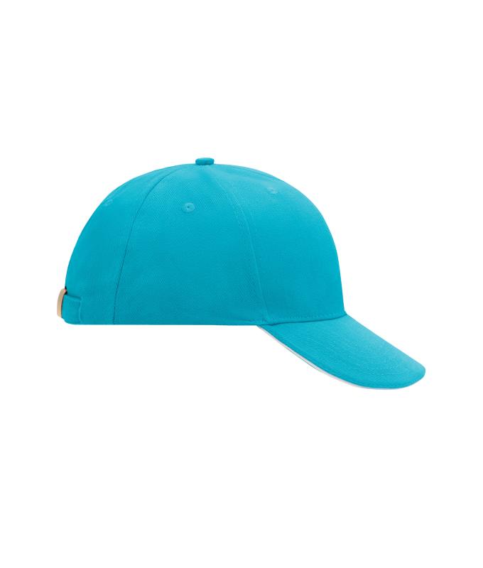 Unisex 6 Panel Sandwich Cap Pacific/white 7590