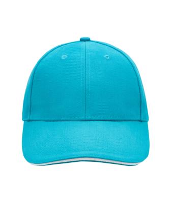 Unisex 6 Panel Sandwich Cap Pacific/white 7590