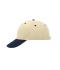 Unisex 6 Panel Sandwich Cap Beige/navy/beige 7590