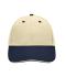 Unisex 6 Panel Sandwich Cap Beige/navy/beige 7590