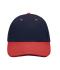 Unisex 6 Panel Sandwich Cap Navy/red/navy 7590