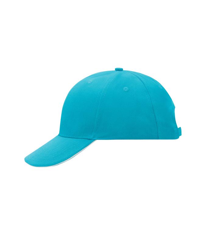 Unisex 6 Panel Sandwich Cap Pacific/white 7590