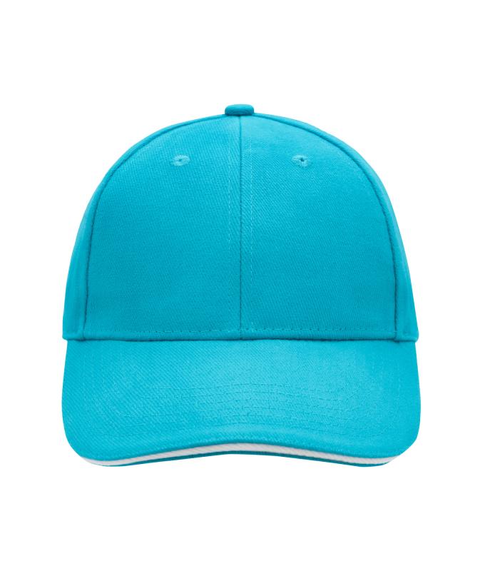 Unisex 6 Panel Sandwich Cap Pacific/white 7590