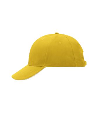 Unisex 6 Panel Sandwich Cap Sun-yellow/white 7590