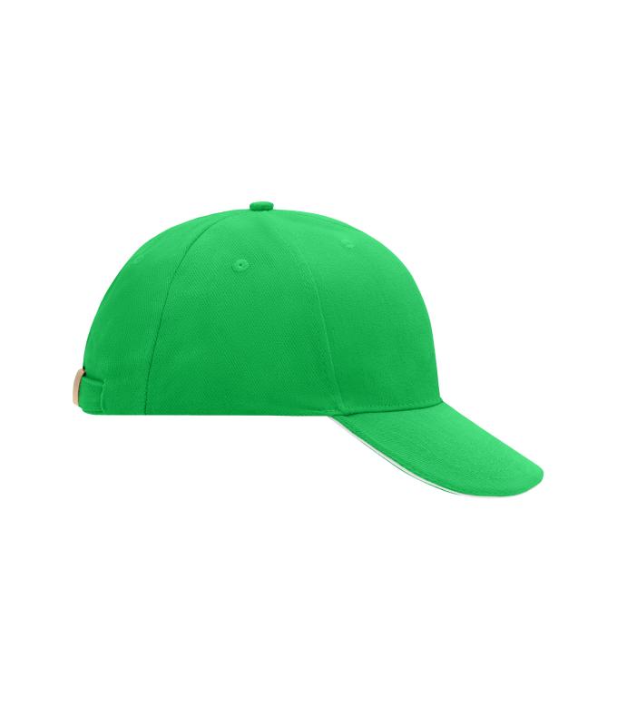Unisex 6 Panel Sandwich Cap Fern-green/white 7590