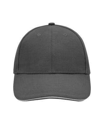 Unisex 6 Panel Sandwich Cap Graphite/light-grey 7590