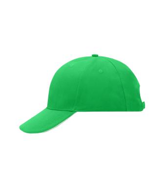 Unisex 6 Panel Sandwich Cap Fern-green/white 7590