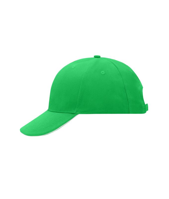 Unisex 6 Panel Sandwich Cap Fern-green/white 7590