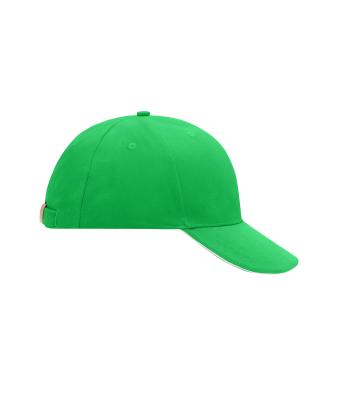 Unisex 6 Panel Sandwich Cap Fern-green/white 7590
