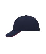 Unisex 6 Panel Sandwich Cap Navy/red 7590
