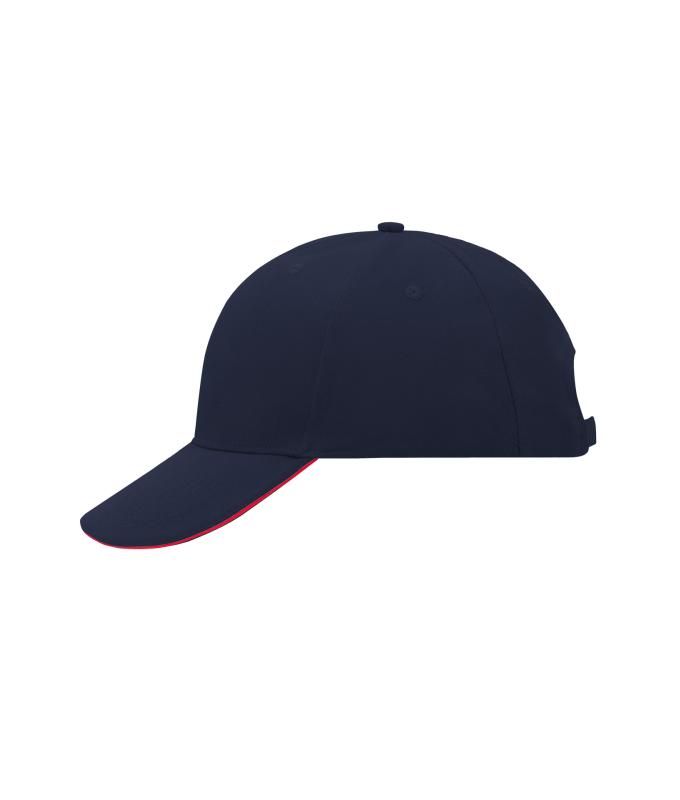 Unisex 6 Panel Sandwich Cap Navy/red 7590