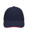 Unisex 6 Panel Sandwich Cap Navy/red 7590