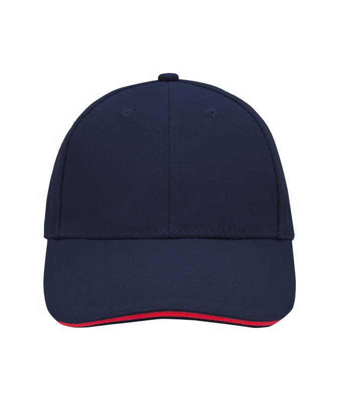 Unisex 6 Panel Sandwich Cap Navy/red 7590
