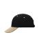 Unisex 6 Panel Sandwich Cap Black/beige/black 7590